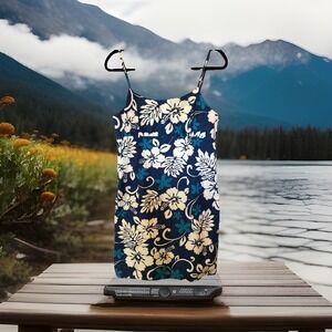 Shannon Marie Hawaii, The Hawaiian Original Blue Floral Midi Dress Size Medium